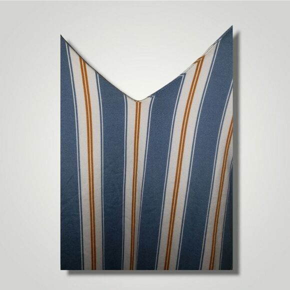 Gaze Women's Spaghetti Strap Snap Blue Vertical Stripe Bodysuit Size XS - Picture 5 of 8